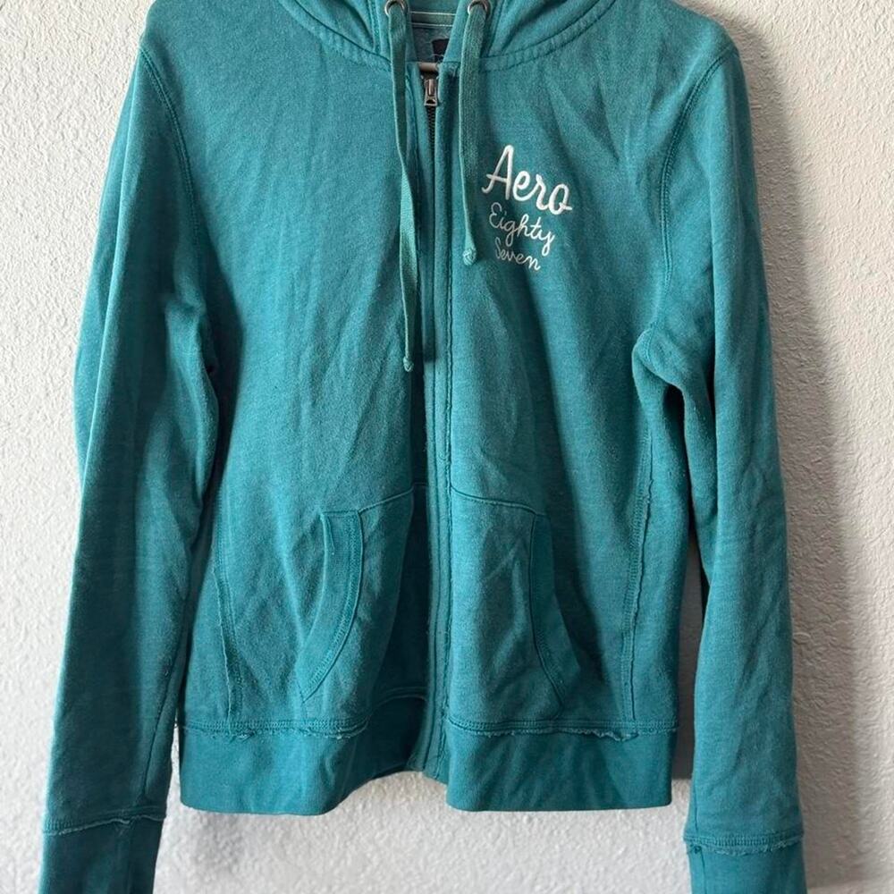 Aeropostale blue zip up hoodie